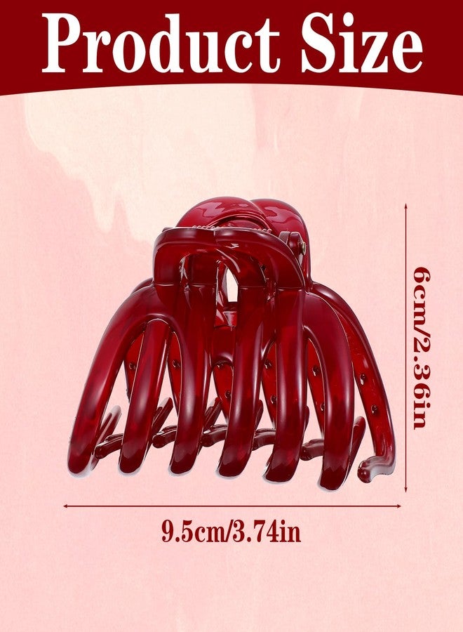 Ymapinc Big Red Claw Clip for Women, Red Hair Clip (3.74 IN), Non-Slip Vintage Hair Accessories, Claw Clips for Curly/Wavy/Long Hair - Image 2